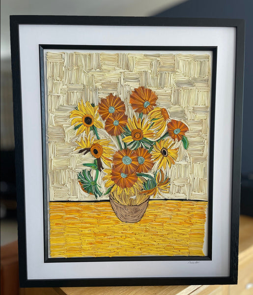 Van Gogh's 'Sunflowers' Quilled Paper Picture