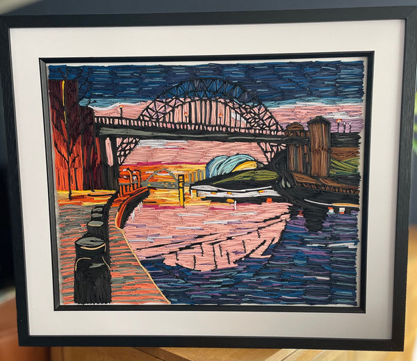 Newcastle Tyne Bridge Quilled Paper Picture