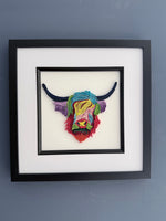 Quilled Paper Highland Cow Picture